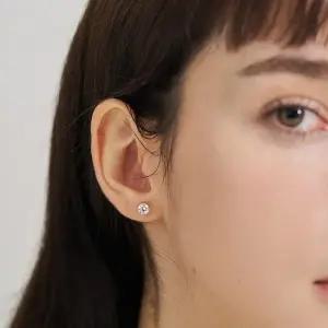 14k 모이사나이트 베이직 4프롱 귀걸이_5부