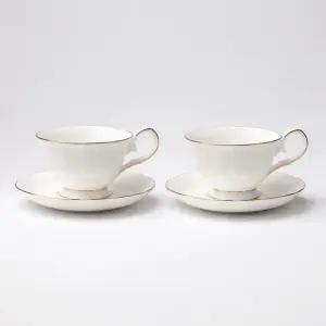 고원 잉글랜드 골드림 커피잔 세트 2인 도자기 찻잔세트