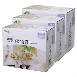코멧 위생 비닐장갑 실속형 600매입 × 3개