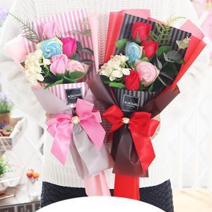 사탕 비누꽃 꽃다발 50cm 캔디 조화 부케 졸업식 기념일 발표회 화이트데이