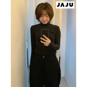 [하프클럽/자주]블랙 여 JAJU HEAT 터틀넥 긴팔 티셔츠 J422402004