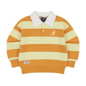 [캉골키즈]와이드 스트라이프 럭비 스 셔츠 RA 0104 오렌지