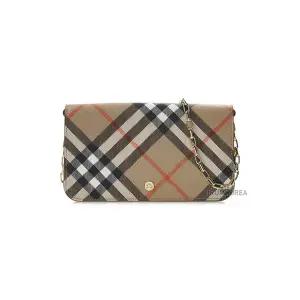 [버버리](김해점) FW24 여성 체크 스트랩 장지갑 8095123 LS WALLET ON CHAIN BIN B9368
