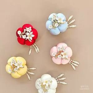 [샵마시모]꽃가득 호박 머리띠 아기 주니어 여아한복 소품