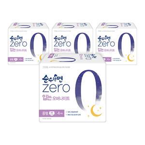 순수한면 제로 입는 오버나이트, 중형, 4매, 4개