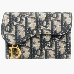 디올 SADDLE 플랩 카드지갑 블루 S5611CT