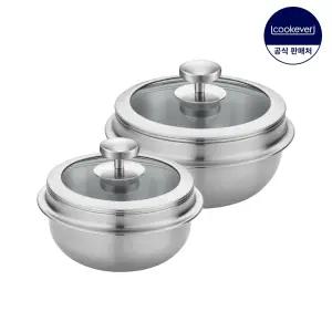 IH 인덕션 통3중 스텐 뚝배기 2종 세트 (G14+G16)