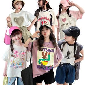 여아 여름 반팔 초등학생 고학년 여자 크롭 캐주얼 티셔츠 의류