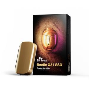 SK하이닉스 비틀 X31 1TB 휴대용 SSD DRAM 최대 1050MB/s USB 3 2 Gen2 PC Mac 노트북 와 호환되는 외장 하드 드라이브 샴페인 골드