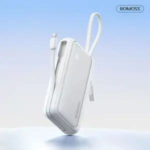 로모스 PEP20 22.5W 고속충전 20000mAh 색상 화이트 보조배터리 기내반입 저속 충전가능