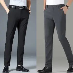 남성 정장 바지 9부 슬랙스 경량 스판 블랙 진그레이 2종 색상