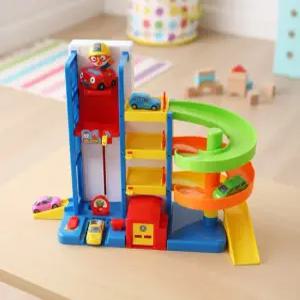 뽀로로 주차장 움직이는 엘리베이터 작동 장난감 미니카 주차타워 회전 트랙 레이싱카 모형