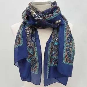 [애슬릿] 실크 스카프 여성 가을 페이즐리 롱 빅 긴 사각