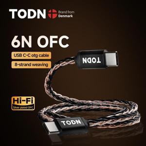 TODN 타입 C to C OTG 오디오 케이블 파이 USB 케이블 OFC 은도금 파이 휴대용 DAC 헤드폰 앰프