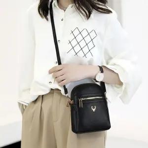미니 2중 지퍼 반달 지퍼 크로스백 폰가방 미니가방