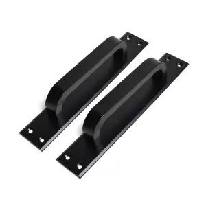 두일 마루보 판손잡이 블랙 P128 2개 베란다 샷시 미닫이 건축 중문 업소용 현관 문고리 출입문