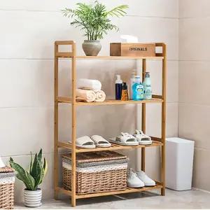 원목 높이조절 선반 4단_소형 다용도 조립식 수납 선반 펜트리 리틀하우스마켓 LHOSSB0010