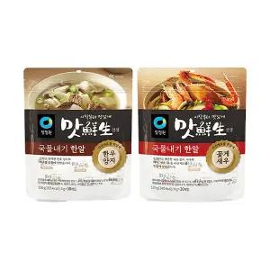 청정원 맛선생 한우양지국물내기한알 120g(4g, 30입), 1개+꽃게새우국물내기한알 120g(4g*30입), 1개
