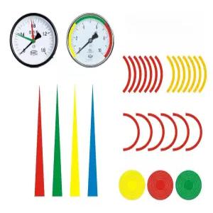 압력계 스티커 압력 게이지 반사 표시 계기판 라벨 식별 빨강 노란색