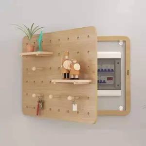 분전함 가리개 타공판 덮개 배전함 두꺼비집 커버-원목 35x25