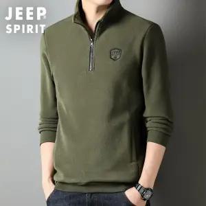 JEEP SPIRIT 남성 겨울 반집업 기모 도톰 맨투맨 캐주얼 긴팔티셔츠