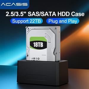 Acasis SAS SATA 하드 드라이브 인클로저 2.53.5인치 HDD 케이스 외장 5Gbps to USB 3.0 어댑터 리더