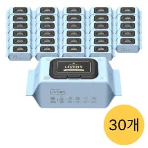 리벤스 아기물티슈 시그니처 블루 고평량 저자극 엠보 캡형 70매, 30팩