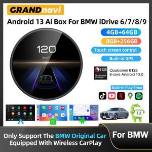 안드로이드 13 AI 박스 QCM6125 BMW 차량용 무선 카플레이 ID6 터치스크린 4G WIFI GPS 유튜브 넷플릭스 지