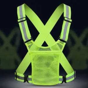 J2K 안전반사조끼 작업복 야간 야광 형광 신호수 러닝 싸이클