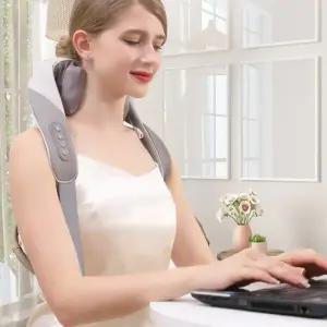 손이자유로운 웰테크 포핸드 무선 온열 목 어깨 마사지기 허리 안마기 BLDC모터 2가지모드