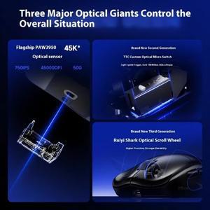주니식 Rawm Leviathan V4 게이밍 마우스 네이티브 듀얼 8k 경량 노트북 데스크탑 컴퓨터 e스포츠 인체공학