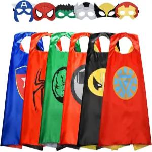 Roko 남아용(3-10세) 슈퍼히어로 망토 용 코스튬 파티 용품 및 크리스마스 선물/양말 선물 세트