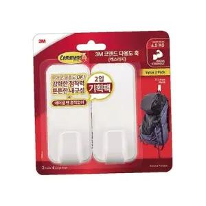 3M 코맨드 넘버17010-2 다용도 훅 특대 벽걸이2개 양면테이프 개(1개입)