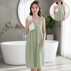 여성 여행용 샤워가운 흡수력 좋은 목욕가운 비치 타올 원피스