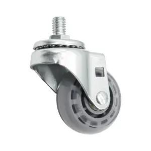 소형 투명 회색 저소음 우레탄 바퀴 캐스터 6.5cm(2.5인치) 볼트형 약 13mm(1/2인치) 링거 링겔 링거대 링겔대 수액걸이 병원 오발