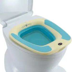 좌욕탕 치질용 접이식 변기용 산후조리용 여성 남성용 소금물 대야 엉덩이 목욕 그릇 파란색