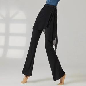 댄스복 의상 라틴 라인 플레어 사교 연습복 메쉬 줌바 연습 스커트 클래식 바지 댄스 공연복 모던 무대 살사