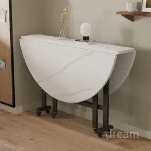 접이식 원형 테이블 주방 이동식 원탁 탁자 식탁