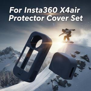 인스타360 X4air 렌즈 및 바디 보호 커버용 2 in 1 단색 케이스 충격 방지 스크래치 부드러운 실리콘