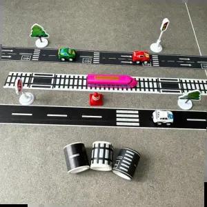 도로모양 트랙 교통안전 종이테이프 자동차 길 어린이집 유치원 기차 화살표 신호등 테이프 횡단보도