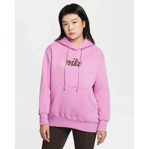 나이키 스포츠웨어 피닉스 플리스 여성 오버사이즈 로고 후디플러스 사이즈 - 라이트 마젠타/핑크 폼 IM964
