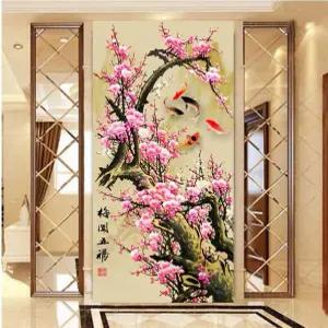 보석 비즈 매화 대형 십자수 패브릭 꽃 오복