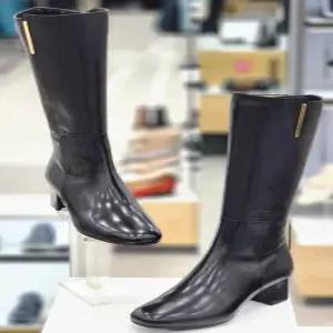 123506TD 여성 골드장식 미들 부츠 5cm 블랙