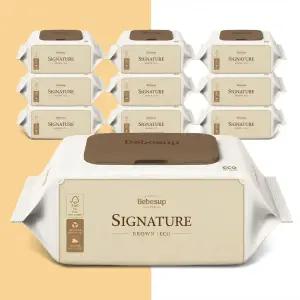 베베숲 시그니처 브라운 에코 생분해 캡형 아기물티슈 70매 10팩