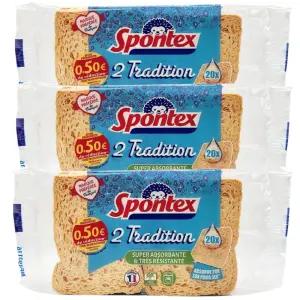 스폰텍스 드라이 셀룰로오스 천연 스펀지 주방 행주 수세미 욕실 3팩(6매입) 프랑스산