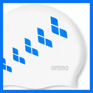 수영강습반 스타트 편한 수모 파이브로고 아레나 실리콘수모 화이트 블루 강습 온천 팀수모