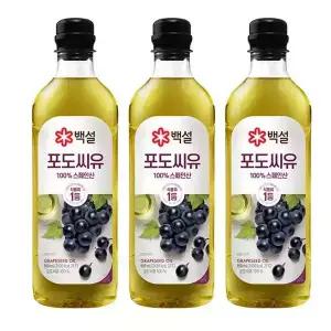 백설 포도씨유 900ml 3개