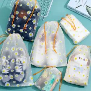 PE 방수 비닐파우치 스트링 주머니 데이지 여행소지품정리 수영복보관용