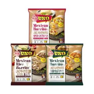 UNO 멕시칸 브리또 페퍼로니트리플치즈 125g x3) x 2개 치킨 불고기 선택