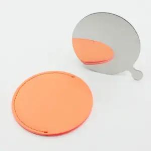 키밍 PU 휴대 화장 거울 커버 미니 손거울 패션